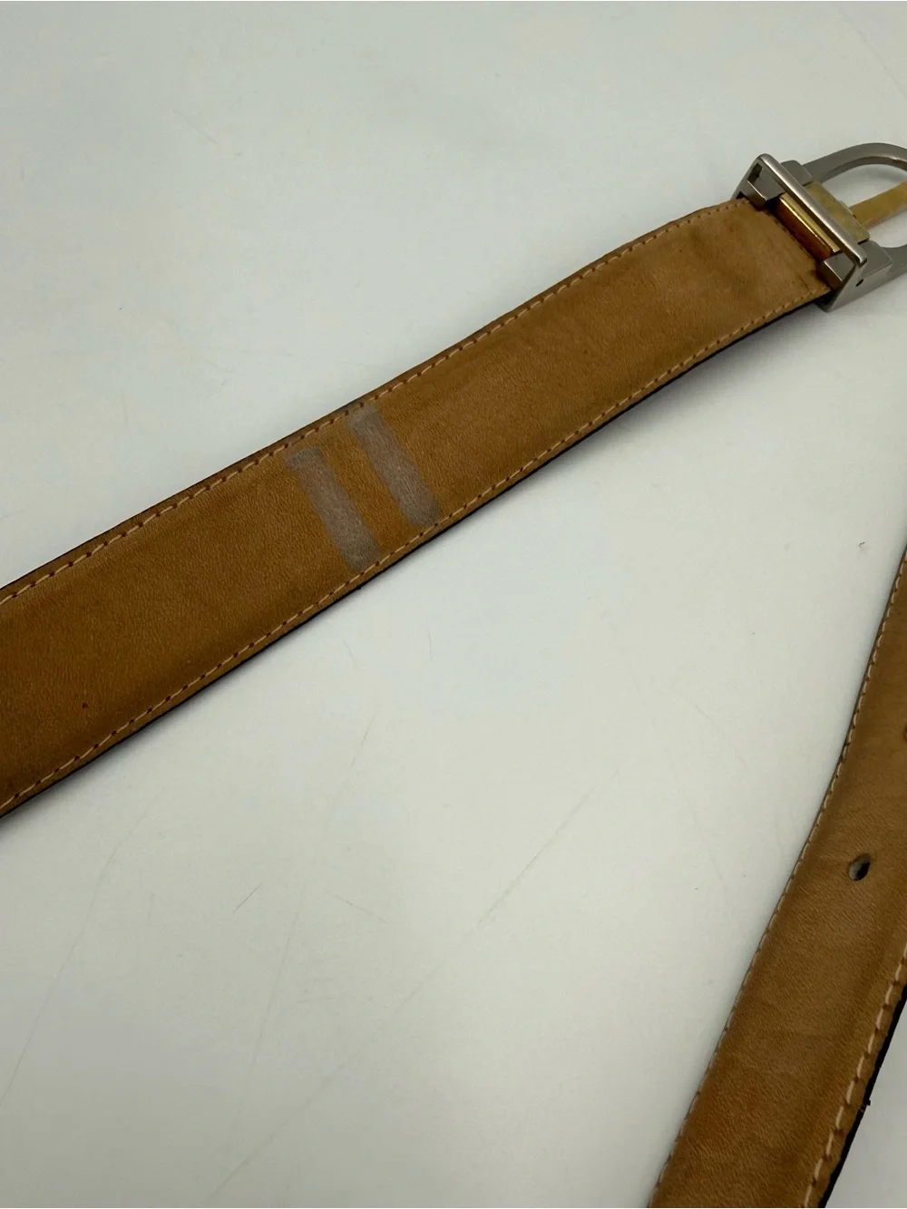 Christopher Roberts Mens Snakeskin Leather Belt Size 38 Silver Tone Hardware Vtg